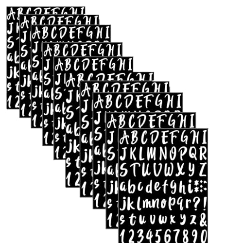 10 blätterBuchstaben Aufkleber 720 stücke Alphabet-Zahlenaufkleber Selbstklebende Klebebuchstaben für Fenster Tür Haus Schilder Adressnummer Autos Geschäft von Bkrdty