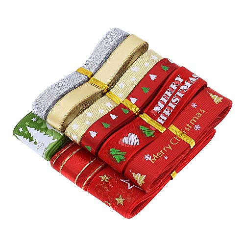 Geschenkband 9 stil 18 Yards Weihnachtsband Multisize Satinband Dekoband für Festival Geschenkverpackung Dekor von Bkrdty