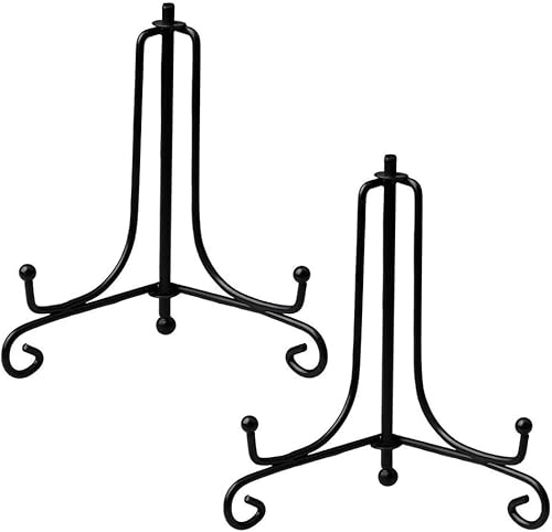 Deko Tellerhalter 2 stück Eisen Plattenständer 4 zoll Schwarz Metall Eisen Tellerständer Tellerständer Staffelei Display Ständer für Präsentation von Sammelteller Schalenständer Bücher Deko Tellerhalter 2 stück Eisen Plattenständer 4 zoll Schwarz Metall Eisen Tellerständer Tellerständer Staffelei Display Ständer für Präsentation von Sammelteller Schalenständer Bücher von Bkrdty