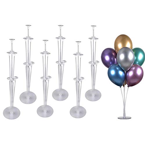 Luftballonhalter Ständer 6 einstellen Ballonständer 28 Zoll Ballonbaum mit Ballonstange und Blumenständer für Partydekoration Geburtstag Hochzeitsdekoration von Bkrdty