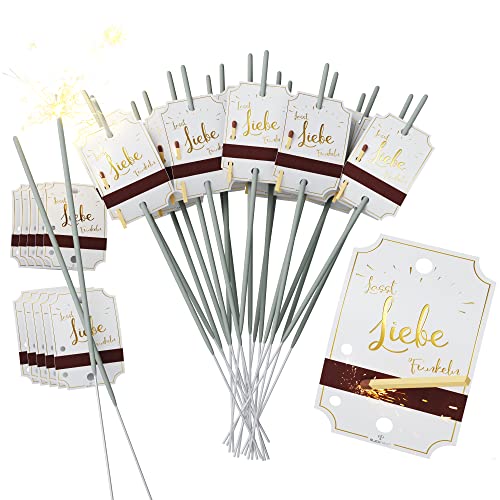 Bl4ckPrint Wunderkerzen mit Zündstreifen 20 Stk. - Tischdeko für Hochzeit - Wunderkerzen als Gastgeschenk - Wunderkerzen Set - inkl. Streichholz - Hochzeitsdeko - Hochwertig Bl4ckPrint Wunderkerzen mit Zündstreifen 20 Stk. - Tischdeko für Hochzeit - Wunderkerzen als Gastgeschenk - Wunderkerzen Set - inkl. Streichholz - Hochzeitsdeko - Hochwertig von Bl4ckPrint