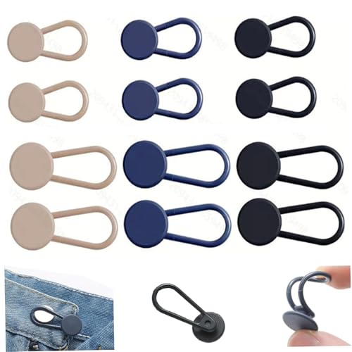 12-pcs-Taste Extenders für Jeans 0.6 & 0, 7 Silikonknopf Extender für Hose elastischer Geruchsfreier Schwarz-, Blau- und Khaki-Jeans-Zubehör-Extender für 12-pcs-Taste Extenders für Jeans 0.6 & 0, 7 Silikonknopf Extender für Hose elastischer Geruchsfreier Schwarz-, Blau- und Khaki-Jeans-Zubehör-Extender für von Blablablalu