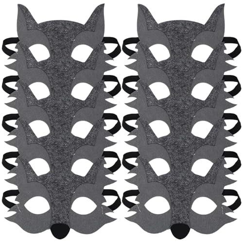 Blablablalu Wolf Maske, 10pcs empfunden halb Gesichtsmaske, süßes Tiergesicht, Cosplay -Tiermasken für Kinder Dress -up -Party -Gefallenewolf Blablablalu Wolf Maske, 10pcs empfunden halb Gesichtsmaske, süßes Tiergesicht, Cosplay -Tiermasken für Kinder Dress -up -Party -Gefallenewolf von Blablablalu