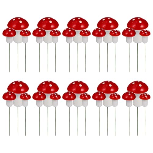 Pilzkuchendekorationen, 30pcs 3 Größen Mini Cupcake Toppers für Geburtstag Babyparty Party Mikro Landschaft Dekorportekuchen -Dekorationen Pilzkuchendekorationen, 30pcs 3 Größen Mini Cupcake Toppers für Geburtstag Babyparty Party Mikro Landschaft Dekorportekuchen -Dekorationen von Blablablalu