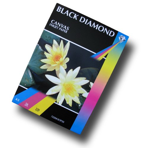 50 Blatt - Black Diamond weiß A3 schwere Matte Canvas Inkjet Papier, 220gsm, die außergewöhnliche Resultate und feine Kunstdrucke Anwendungen von Black Diamond