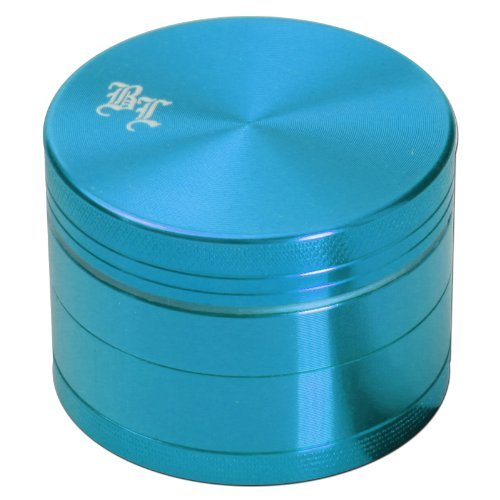 Black Leaf Alugrinder 40mm 4teilig hellblau metallic Magnetverschluss inkl. Blechdose Grinder von Black Leaf