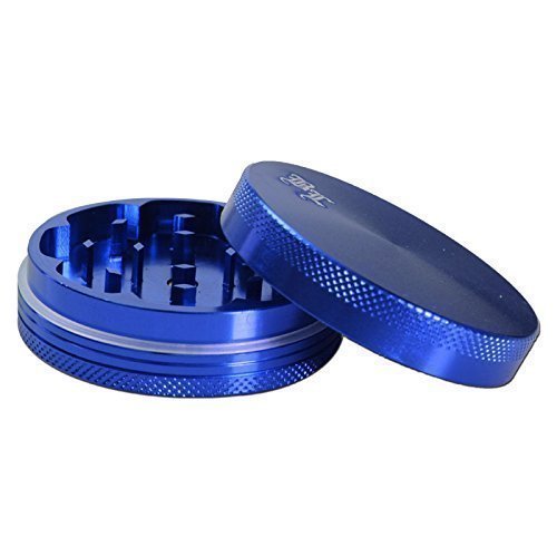 Black Leaf Magnetgrinder 55mm 2-teilig blau metallic Magnetverschluss Grinder Alugrinder von Black Leaf