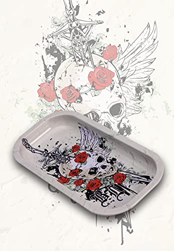 Black Leaf Rolling Tray Skull Roses | Mixing Tray aus Metall | BAU-Unterlage 206x105x18mm | Metalltablett zum Bauen Black Leaf Rolling Tray Skull Roses | Mixing Tray aus Metall | BAU-Unterlage 206x105x18mm | Metalltablett zum Bauen von Black Leaf