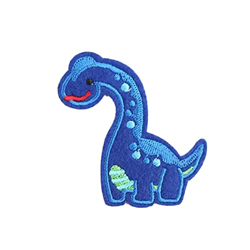 Goldkindzauber Applikation Aufnäher Bügelbild Patch Stickerei Nähen DIY Dino Dinosaurier blau dunkelblau von BlackAmazement