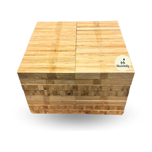 BlackSellig Bastelklötze aus Holz 22 x 8 x160mm Eiche – DIY, Modellbau & Dekoration. Unbehandeltes Naturprodukt, vielseitig nutzbar für kreative Projekte und Handwerksideen. (120 Stück) von BlackSellig