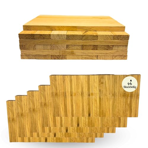 BlackSellig Bastelklötze aus Holz 22 x 8 x160mm Eiche – DIY, Modellbau & Dekoration. Unbehandeltes Naturprodukt, vielseitig nutzbar für kreative Projekte und Handwerksideen. (200 Stück) von BlackSellig