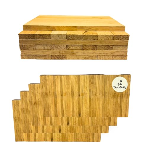 BlackSellig Bastelklötze aus Holz 22 x 8 x160mm Eiche – DIY, Modellbau & Dekoration. Unbehandeltes Naturprodukt, vielseitig nutzbar für kreative Projekte und Handwerksideen. (160 Stück) von BlackSellig