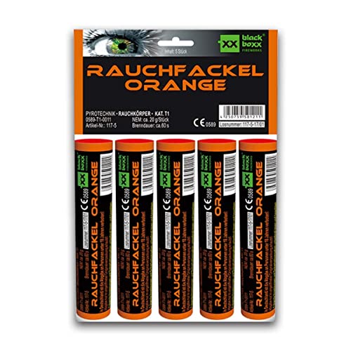Blackboxx Fireworks Rauchfackel, 5er Pack (Orange) von Blackboxx Fireworks