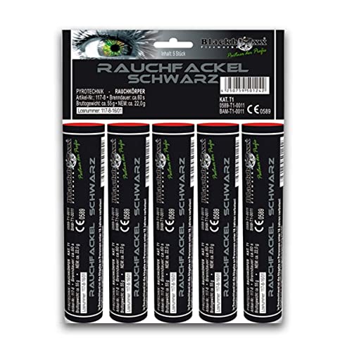 Blackboxx Fireworks Rauchfackel, 5er Pack (Schwarz) von Blackboxx Fireworks