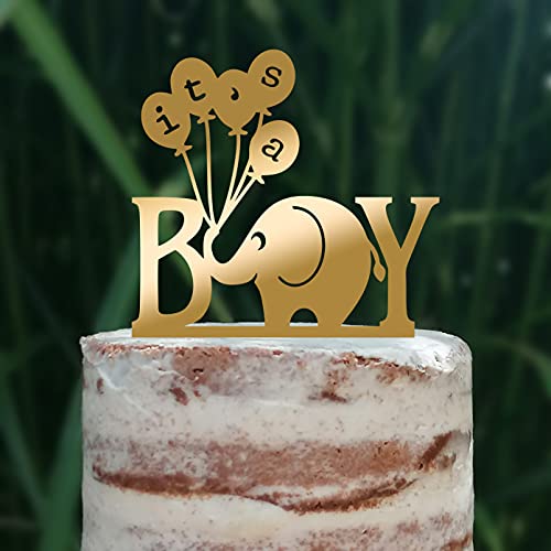 Cake Topper (It's a Boy) Junge Baby Party Shower Torte Kuchen Deko (Gold) von Blacked LaserTEC