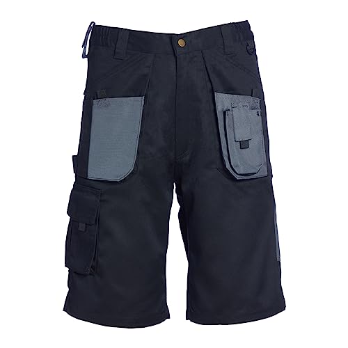 Blackrock Herren Workman Cargo Shorts, schwarz/grau Sicherheit Arbeitskleidung, Cargo-Taschen, Telefon-Halter, Hammer/Werkzeug-Schleife, langlebige Polycotton Utility Arbeitskleidung Blackrock Herren Workman Cargo Shorts, schwarz/grau Sicherheit Arbeitskleidung, Cargo-Taschen, Telefon-Halter, Hammer/Werkzeug-Schleife, langlebige Polycotton Utility Arbeitskleidung von Blackrock