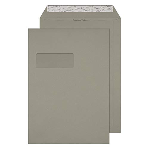Blake Creative Colour 425W Versandtasche Haftklebung Mit Fenster Sturm Grau C4 229 x 324 mm 120g/m² | 250 Stück Blake Creative Colour 425W Versandtasche Haftklebung Mit Fenster Sturm Grau C4 229 x 324 mm 120g/m² | 250 Stück von Blake
