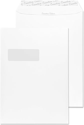 Blake Creative Colour 950W Versandtasche Haftklebung Mit Fenster Ice Weiß C4 229 x 324 mm 120 g/m² | 250 Stück von Blake