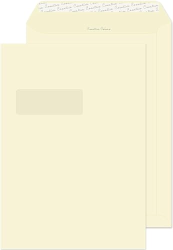 Blake Creative Colour 952W Versandtasche Haftklebung Mit Fenster Weiches Elfenbein C4 229 x 324 mm 120 g/m² | 250 Stück Blake Creative Colour 952W Versandtasche Haftklebung Mit Fenster Weiches Elfenbein C4 229 x 324 mm 120 g/m² | 250 Stück von Blake