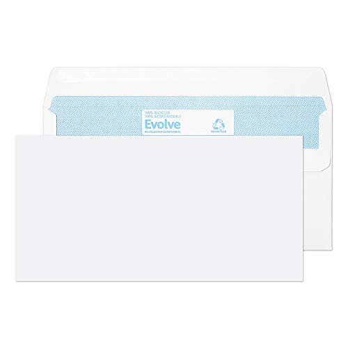 Blake Evolve RD7882 Versandtaschen, 90 g/m², DL, aus recyceltem Material, selbstklebend, Weiß, 1.000 Stück von Blake