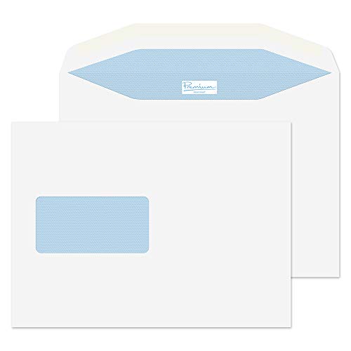 Blake Premium Postfast Versandtaschen, C5, 162 x 229 mm, 90 g/m², gummiert, Weiß, 50 Stück von Blake