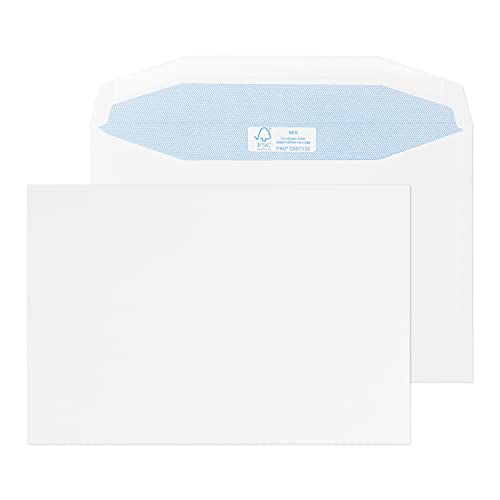 Blake Purely Environmental FSC477 Versandtaschen, gummiert, C5++, 162 x 238 mm, 90 g/m², Weiß, 500 Stück von Blake