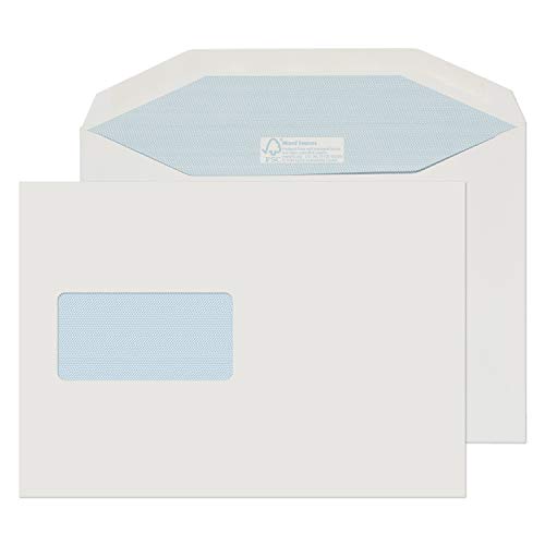 Blake Purely Environmental FSC809 Versandtaschen, gummiert, C5, 162 x 229 mm, 130 g/m², Weiß, 500 Stück von Blake