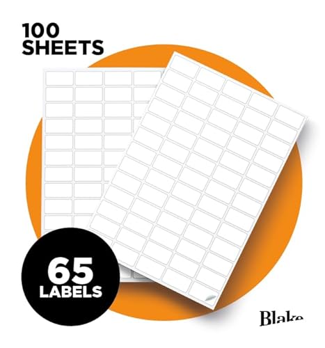 Blake Purely Etiketten, 65 Stück pro A4-Blatt, Packung mit 65,00 Blatt, insgesamt 65,00 Stück, selbstklebende einfarbige Adress-Versanddrucker-Etiketten, geeignet für Digitaldrucker Blake Purely Etiketten, 65 Stück pro A4-Blatt, Packung mit 65,00 Blatt, insgesamt 65,00 Stück, selbstklebende einfarbige Adress-Versanddrucker-Etiketten, geeignet für Digitaldrucker von Blake