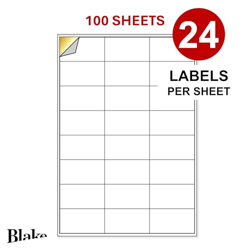 Blake Purely Everday – Selbstklebende Etiketten pro A4-Bogen – 2.400 Etiketten – 100 Blatt – Laser- & Tintenstrahldrucker kompatibel – Adress-Versand-Etiketten – Lager- & Geschäftsbedarf (LAB A41-24PE von Blake