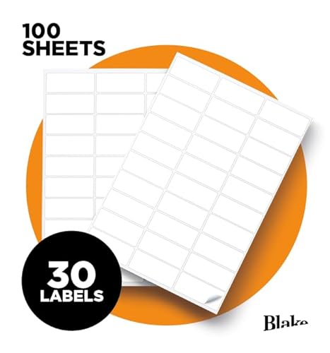 Blake Purely Everday – Selbstklebende Etiketten pro A4-Bogen – 3.000 Etiketten – 100 Blatt – Laser- und Tintenstrahldrucker kompatibel – Adress-Versand-Etiketten – Lager- und Geschäftsbedarf (LAB A41 Blake Purely Everday – Selbstklebende Etiketten pro A4-Bogen – 3.000 Etiketten – 100 Blatt – Laser- und Tintenstrahldrucker kompatibel – Adress-Versand-Etiketten – Lager- und Geschäftsbedarf (LAB A41 von Blake