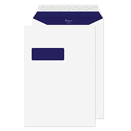 Premium Pure Versandtaschen mit Fenster, selbstklebender Verschluss, Format C4 324 x 229 mm, Weiß, 250 Stück Premium Pure Versandtaschen mit Fenster, selbstklebender Verschluss, Format C4 324 x 229 mm, Weiß, 250 Stück von Blake
