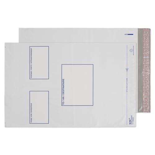 Blake Purely Packaging PE64/W Polypost Versandbeutel Plastik Versandtaschen Haftklebung Weiß C3+ 430x330 mm | 100 Stück von Blake