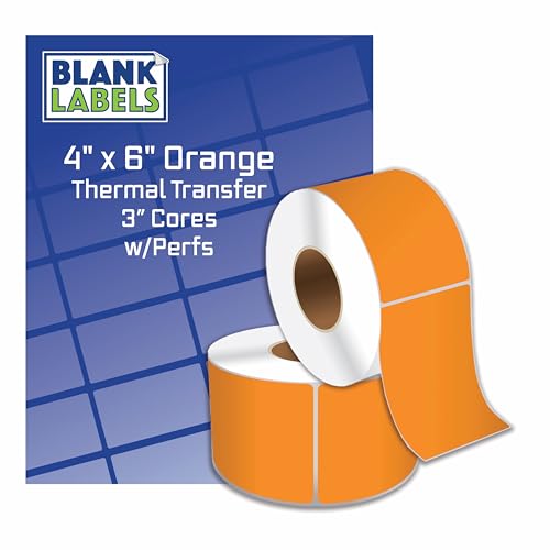 Blank Labels Farbige Thermotransfer-Versandetiketten, 10,2 x 15,2 cm, Druckeretiketten auf 7,6 cm Kernen mit Perforation, 1.000 Etiketten pro Rolle in blauer Flutbeschichtung Blank Labels Farbige Thermotransfer-Versandetiketten, 10,2 x 15,2 cm, Druckeretiketten auf 7,6 cm Kernen mit Perforation, 1.000 Etiketten pro Rolle in blauer Flutbeschichtung von Blank Labels