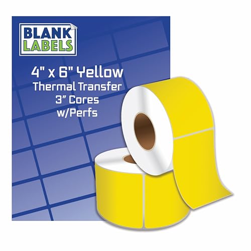 Blank Labels Farbige Thermotransfer-Versandetiketten, 10,2 x 15,2 cm, Druckeretiketten auf 7,6 cm Kernen mit Perforation, 1.000 Etiketten pro Rolle in blauer Flutbeschichtung Blank Labels Farbige Thermotransfer-Versandetiketten, 10,2 x 15,2 cm, Druckeretiketten auf 7,6 cm Kernen mit Perforation, 1.000 Etiketten pro Rolle in blauer Flutbeschichtung von Blank Labels