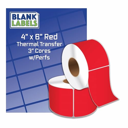Blank Labels Farbige Thermotransfer-Versandetiketten, 10,2 x 15,2 cm, Druckeretiketten auf 7,6 cm Kernen mit Perforation, 1.000 Etiketten pro Rolle in blauer Flutbeschichtung Blank Labels Farbige Thermotransfer-Versandetiketten, 10,2 x 15,2 cm, Druckeretiketten auf 7,6 cm Kernen mit Perforation, 1.000 Etiketten pro Rolle in blauer Flutbeschichtung von Blank Labels