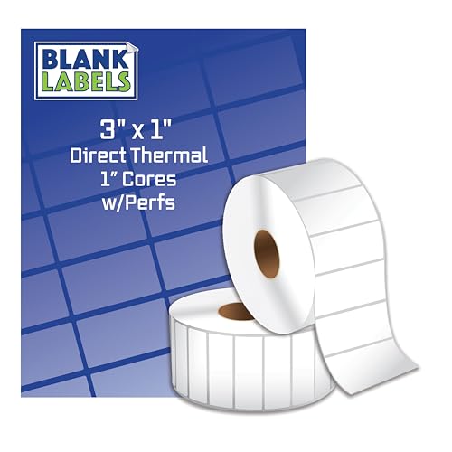 Blank Labels Thermotransfer-Versandetiketten, mattweiß, Druckeretiketten auf 2,5 cm Kern, 7,6 x 2,5 cm, 1375 Etiketten pro Rolle, 6 Rollen Blank Labels Thermotransfer-Versandetiketten, mattweiß, Druckeretiketten auf 2,5 cm Kern, 7,6 x 2,5 cm, 1375 Etiketten pro Rolle, 6 Rollen von Blank Labels