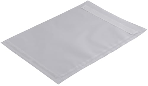 100 Stück, Transparent-Versandtaschen, DIN B5, Haftklebung mit Abziehstreifen, Gerade Klappe, 90 g/qm Offset, Ohne Fenster, Weiß (Transparent-Weiß), Blanke Briefhüllen von Blanke Briefhüllen