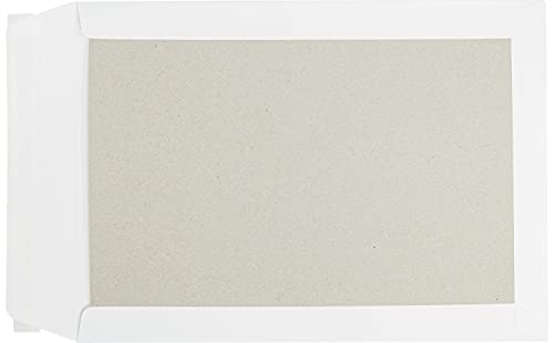 Papprückwandtaschen, Versandtaschen, C4, 229 x 324 mm, weiß, 100 Stück, ohne Fenster, Haftklebung mit Abziehstreifen, Gerade Klappe, 120 g/qm Offset, Blanke Briefhüllen von Blanke Briefhüllen