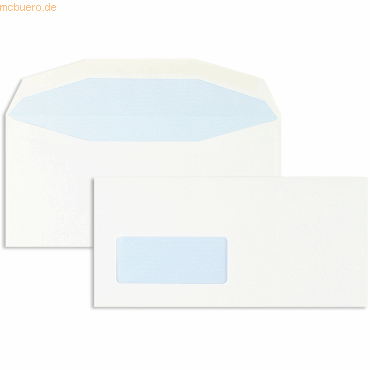 Blanke Briefumschläge 111x232mm 90g/qm gummiert Sonderfenster VE=1000 von Blanke