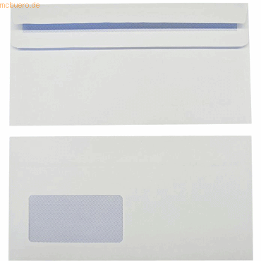 Blanke Briefumschläge 121x235mm 90g/qm selbstklebend Sonderfenster VE= von Blanke