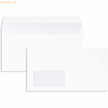 Blanke Briefumschläge 125x235mm 80g/qm haftklebend Fenster VE=1000 Stü von Blanke