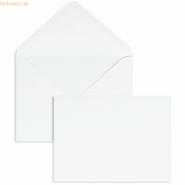 Blanke Briefumschläge 133x185mm 100g/qm gummiert VE=1000 Stück weiß von Blanke