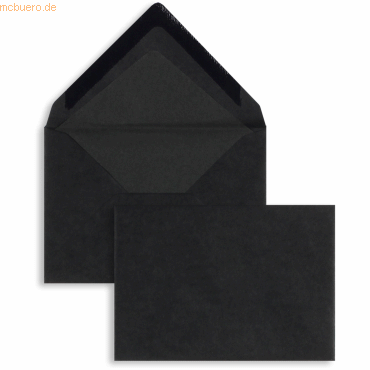 Blanke Briefumschläge 135x192mm 100g/qm gummiert VE=100 Stück schwarz von Blanke