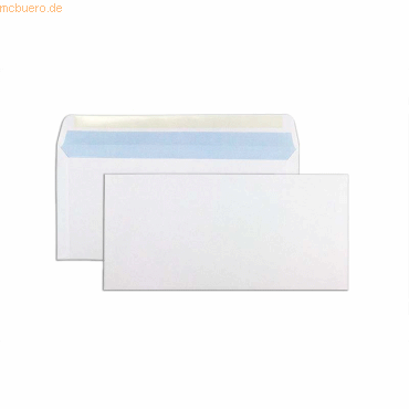 Blanke Briefumschläge 152x315mm 100g/qm gummiert VE=250 Stück weiß von Blanke