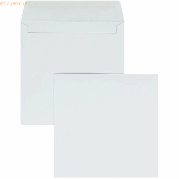 Blanke Briefumschläge 155x155mm 100g/qm gummiert VE=100 Stück weiß von Blanke