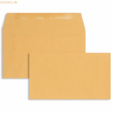 Blanke Briefumschläge 89x152mm 70g/qm gummiert VE=1000 Stück braun von Blanke
