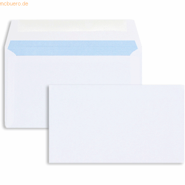 Blanke Briefumschläge 89x152mm 80g/qm gummiert VE=1000 Stück weiß von Blanke