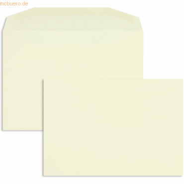 Blanke Briefumschläge C5 120g/qm gummiert VE=500 Stück creme von Blanke