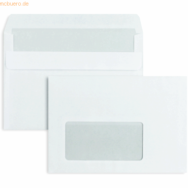 Blanke Briefumschläge C6 75g/qm selbstklebend Fenster VE=1000 Stück we von Blanke