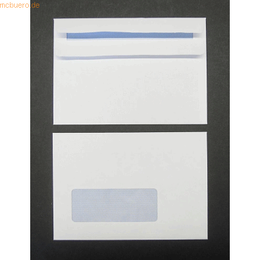 Blanke Briefumschläge C6 90g/qm selbstklebend Sonderfenster VE=1000 St von Blanke